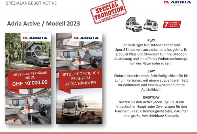 Adria Active Promotion 2023